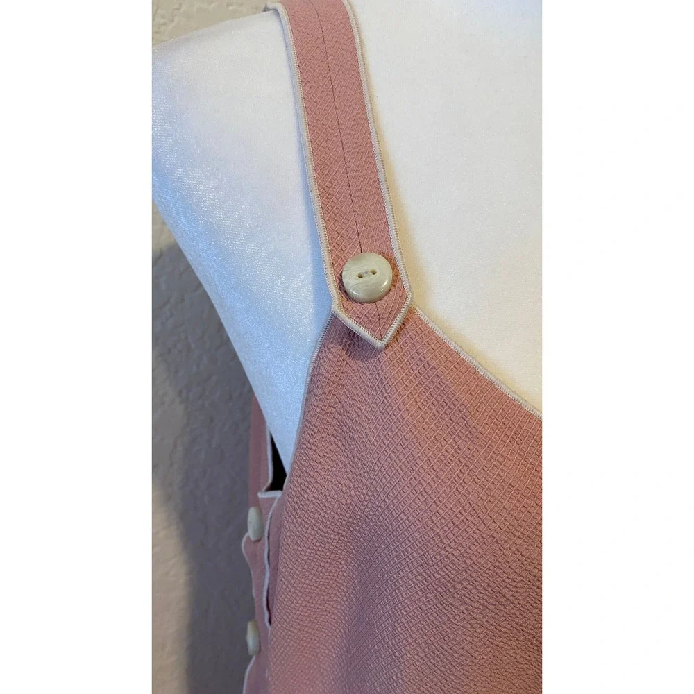 Rag & Bone Midi Dress Size 2 Pink Pinafore Button Side Textured Cottage Festival